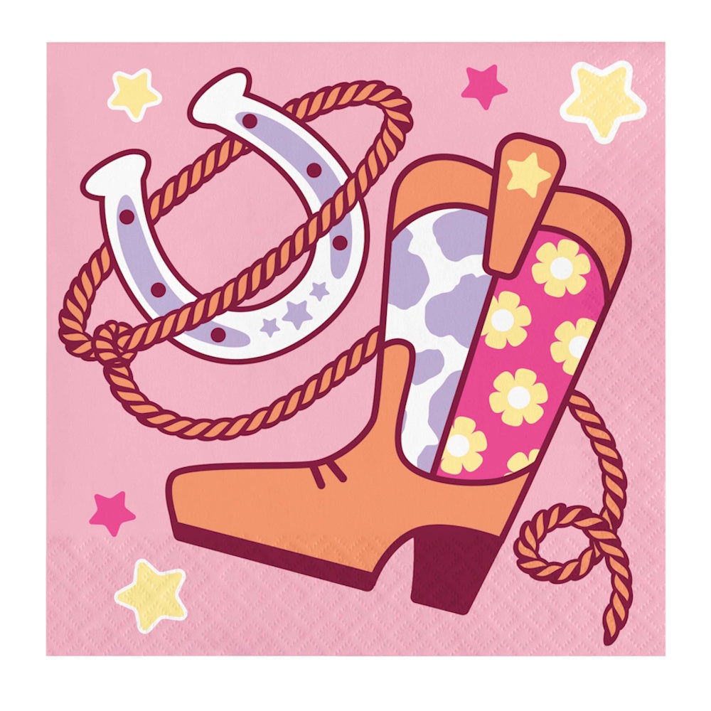 Boots & Bows Cowgirl Lunch Napkins 16pk