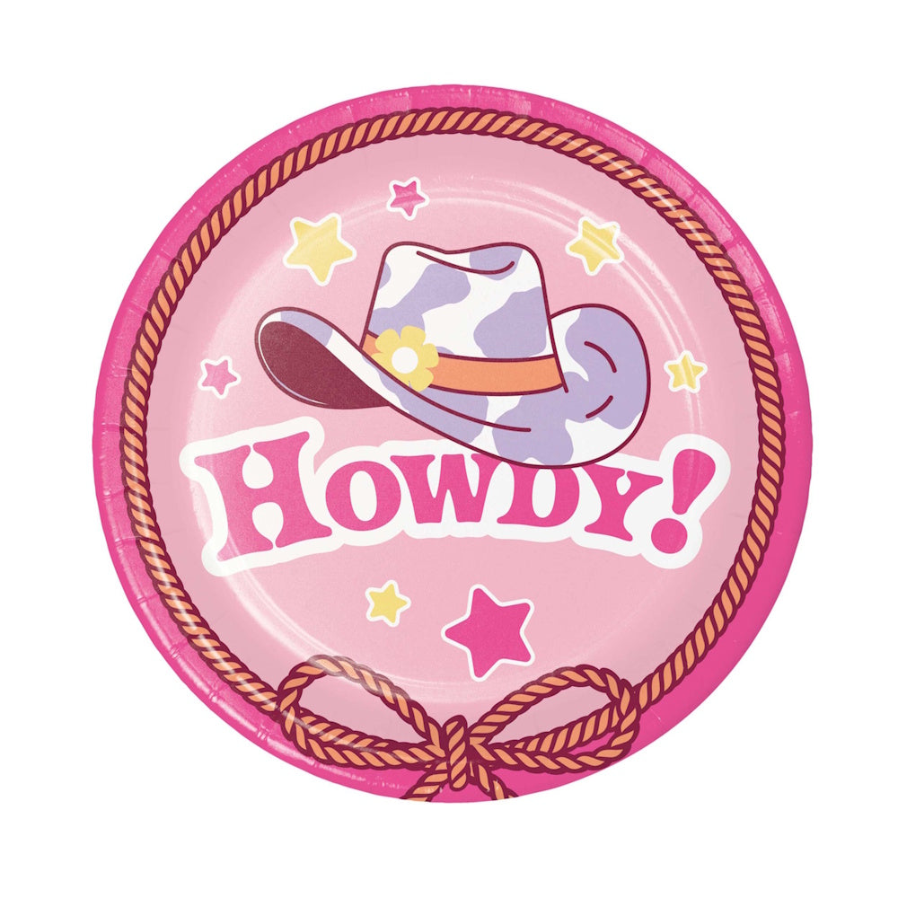 Boots & Bows Cowgirl Lunch Plates 8pk
