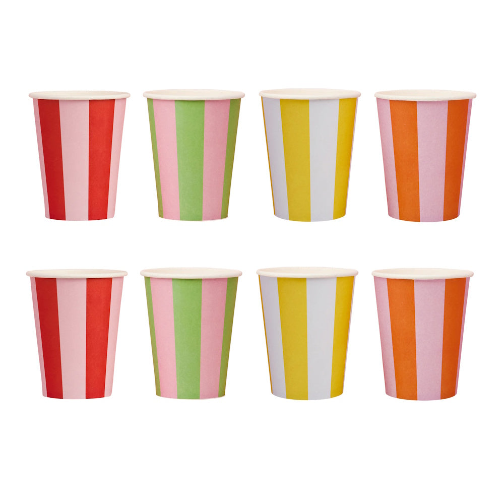 Bright Banquet Striped Cups 8pk