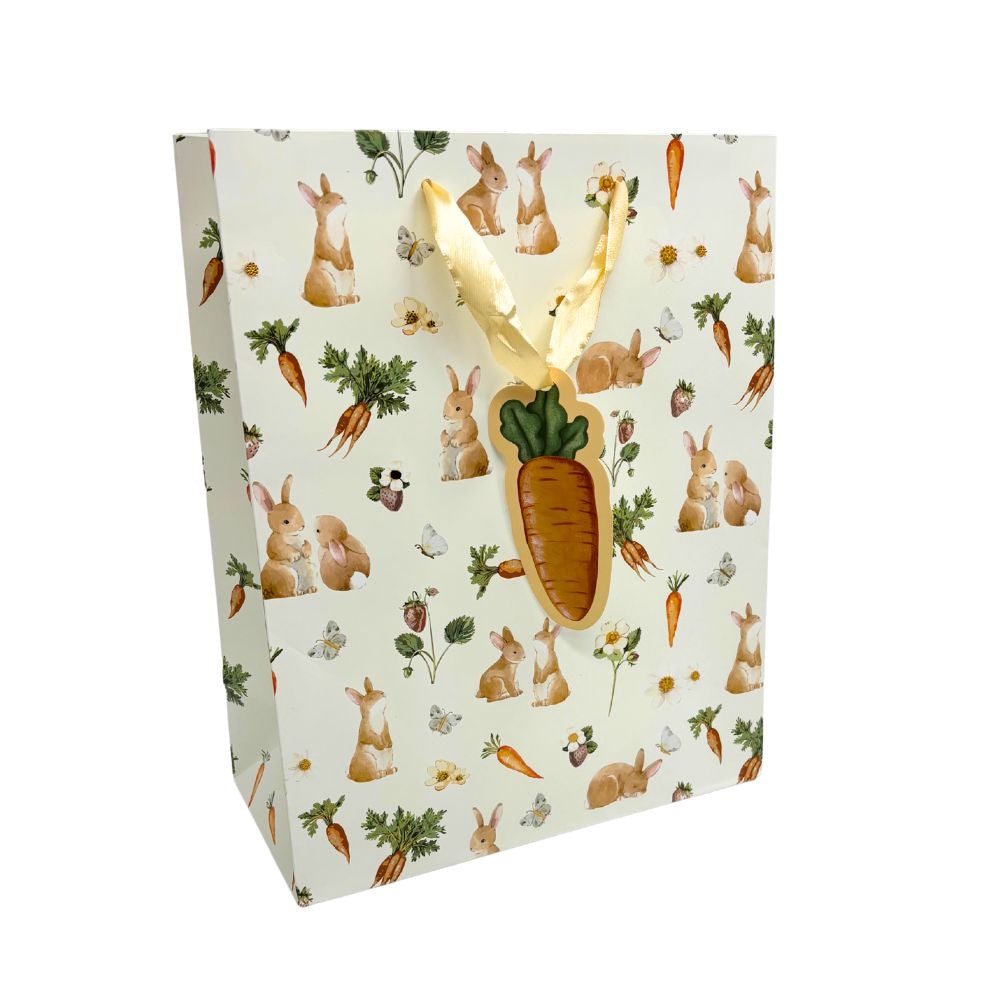 Bunny & Carrot Deluxe Easter Gift Bag (Choice of 3 Sizes)