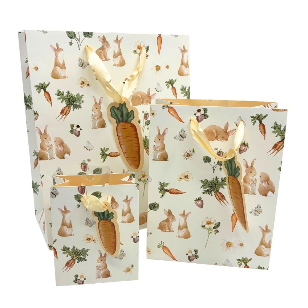 Bunny & Carrot Deluxe Easter Gift Bag (Choice of 3 Sizes)