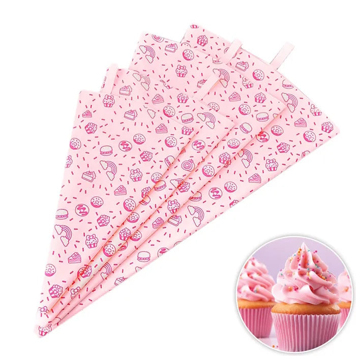 Cake Craft Heavy Duty Reusable Silicone Piping Bags Set of 4
