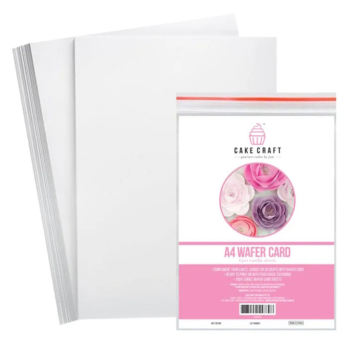 Cake Craft A4 Thick Wafer Paper 6pk