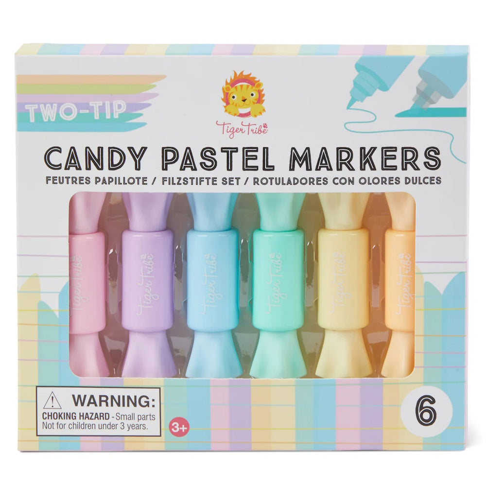 Two-Tip Candy Pastel Markers 6pk
