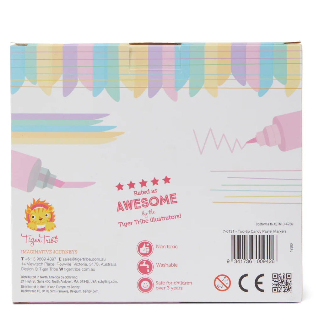 Two-Tip Candy Pastel Markers 6pk