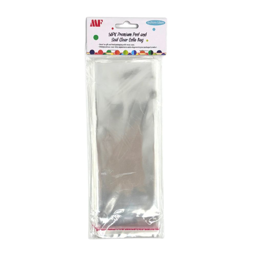 Clear Cellophane Bags (9cm x 21cm) 50pk