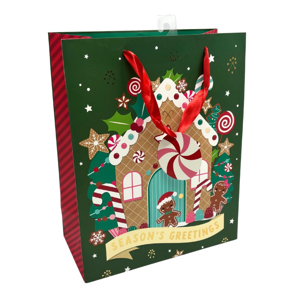 Large Gift Bag - Gingerbread House