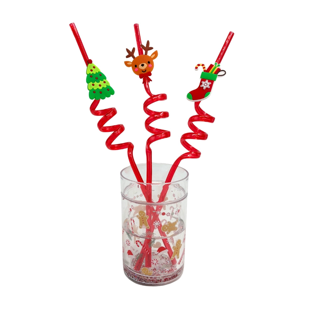 Christmas Novelty Straws 3pk