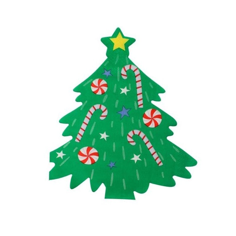 Christmas Tree Shaped Napkins 12pk