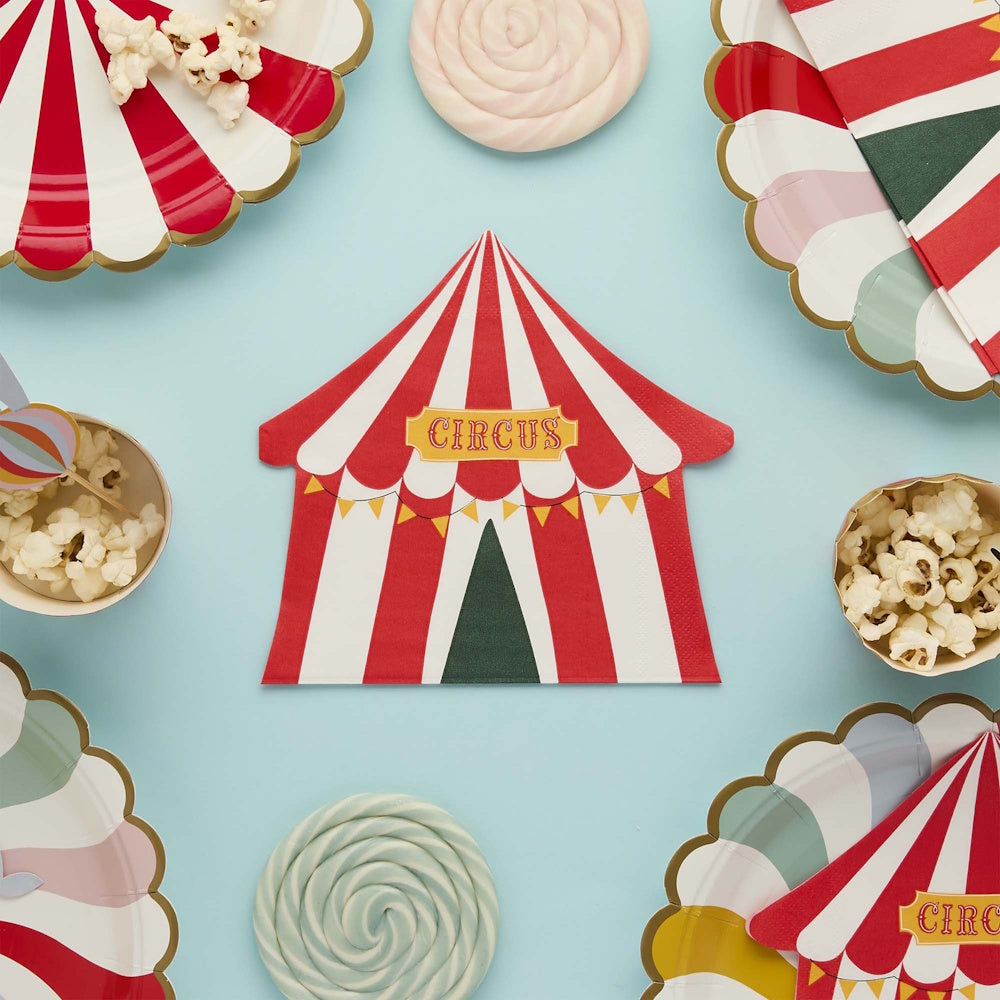 Circus Tent Shaped Napkins 16pk