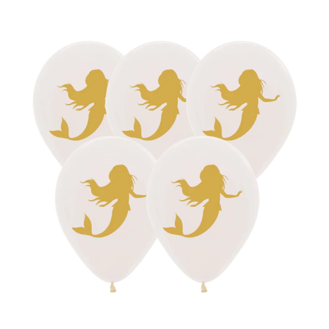 Clear Mermaid Balloon 5pk