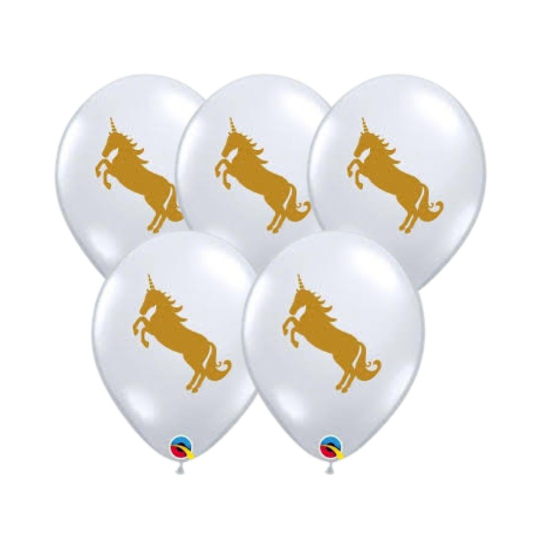 Clear Unicorn Balloons 5pk