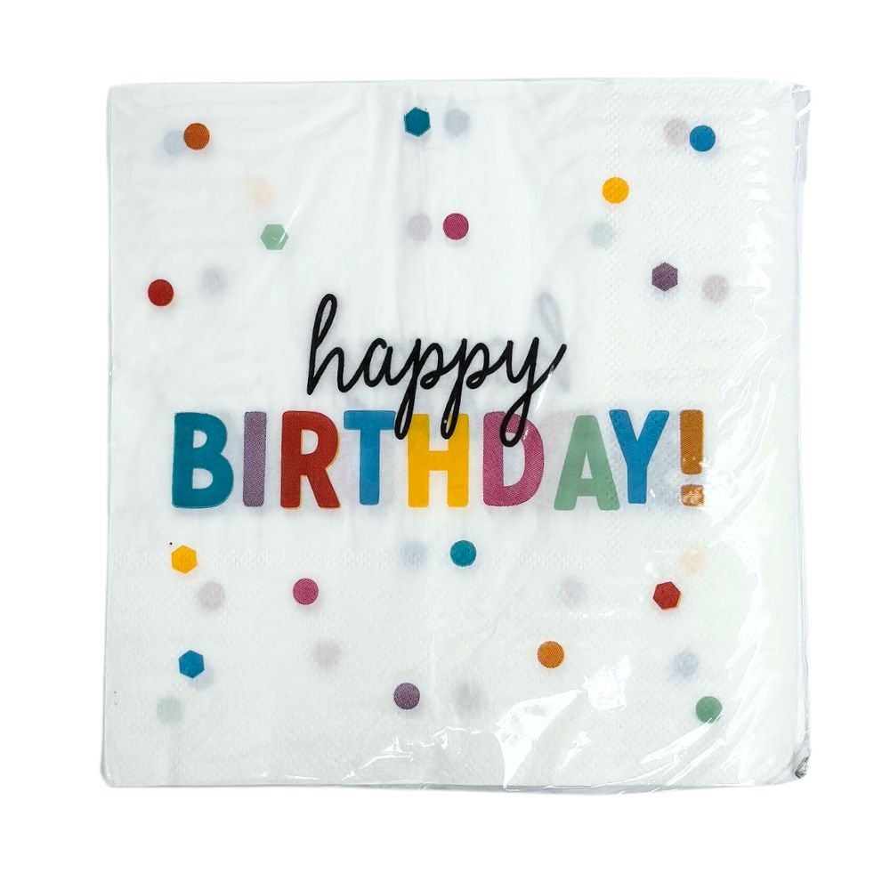 Confetti Happy Birthday Lunch Napkins 20pk