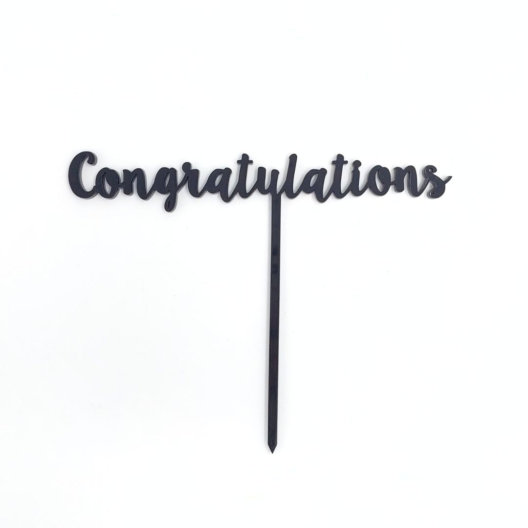 Congratulations Cake Topper - Black
