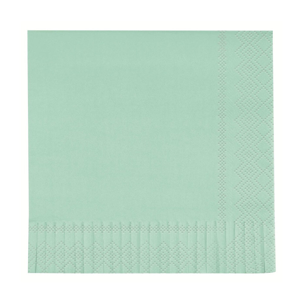 Cool Mint Fringed Lunch Napkins 16pk