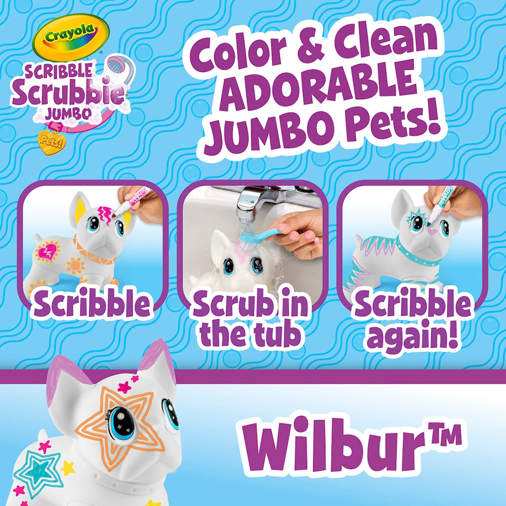 Crayola Scribble Scrubbie Poseable Jumbo Pet - Wilbur