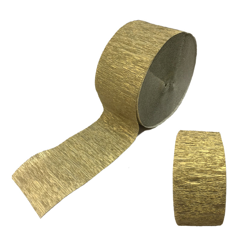 Crepe Paper Streamers - Gold 2pk