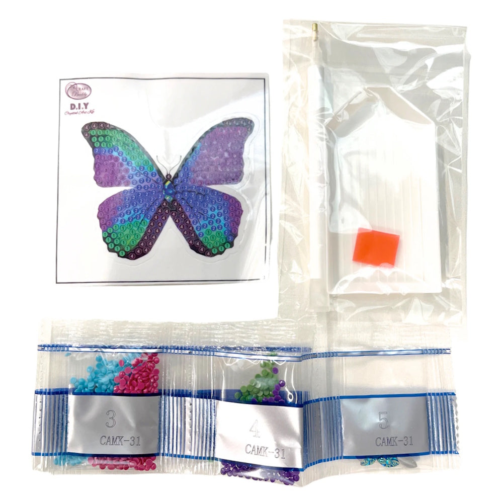 Crystal Art Sticker Kit - Disco Butterfly