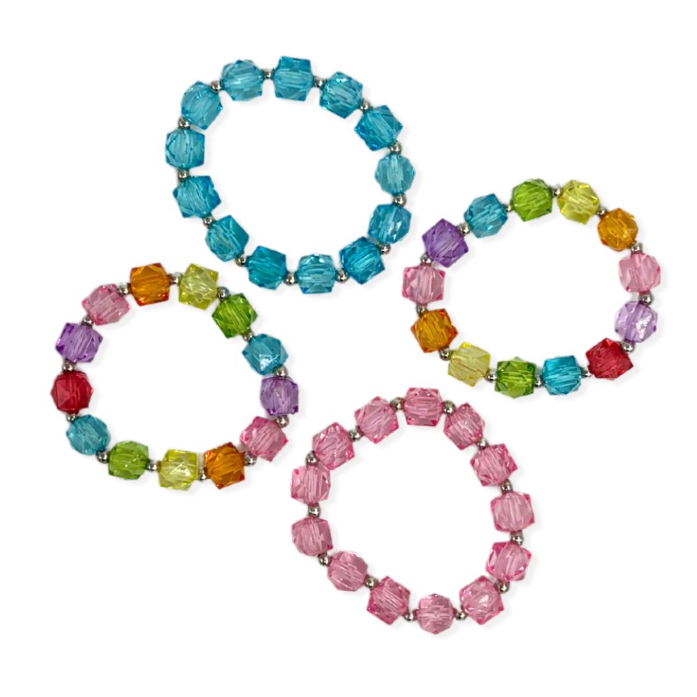Crystal Bead Bracelets 4pk