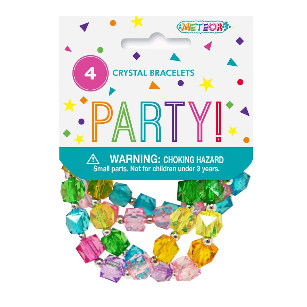 Crystal Bead Bracelets 4pk