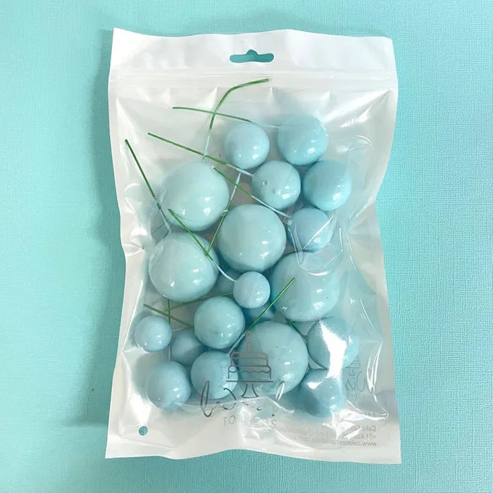 Deco Foam Ball Toppers 20pk - Baby Blue