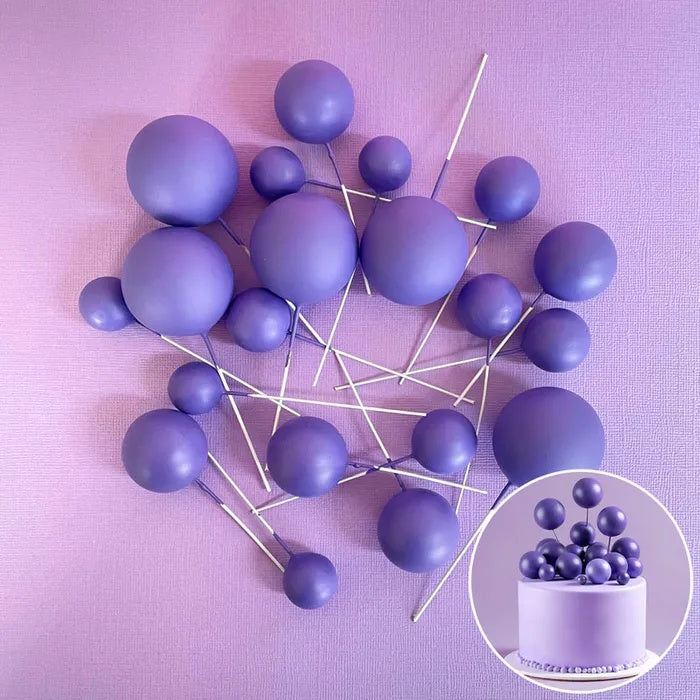 Deco Foam Ball Toppers 20pk - Dark Purple