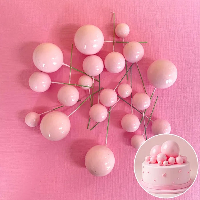Deco Foam Ball Toppers 20pk - Baby Pink