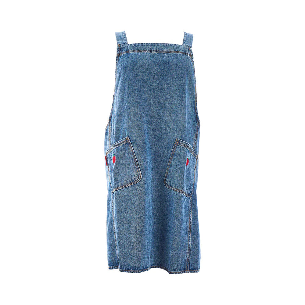 Annabel Trends Denim Apron with Apple Embroidery