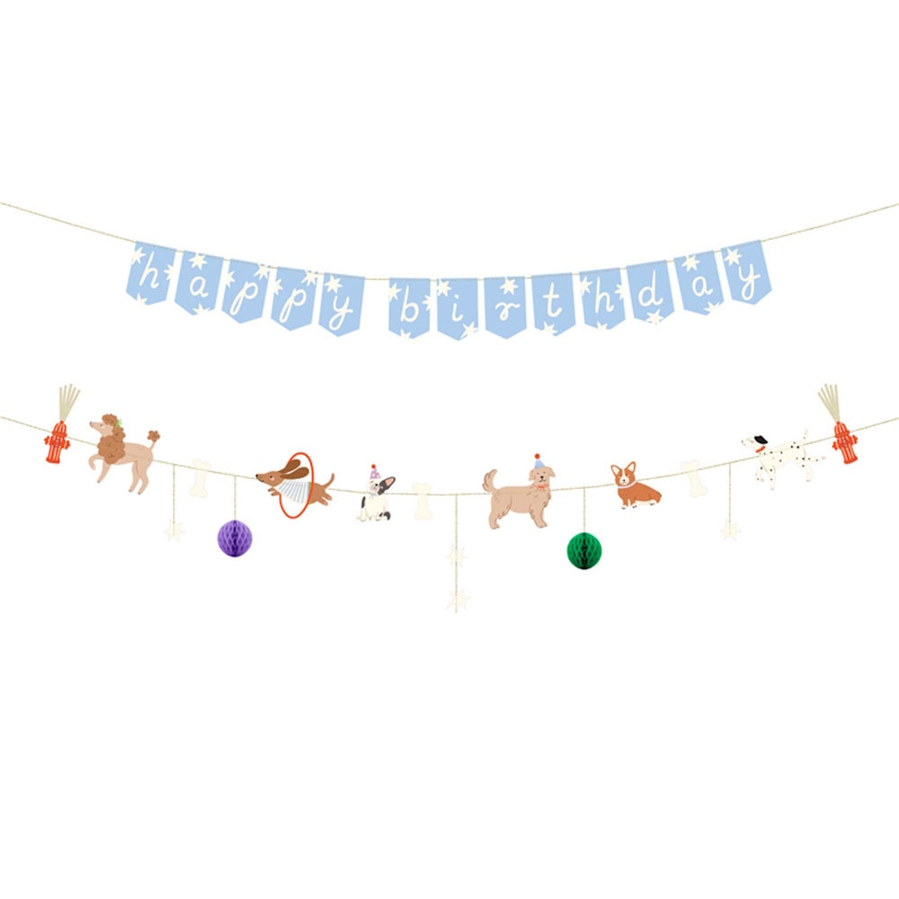 Dog Party Happy Birthday Banner Set