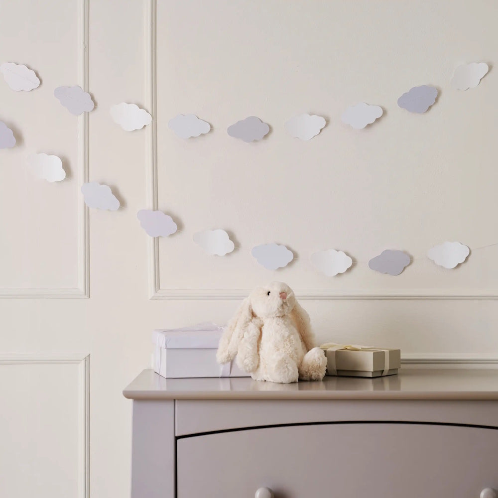 Dream Baby Pearlescent Cloud Baby Shower Garland