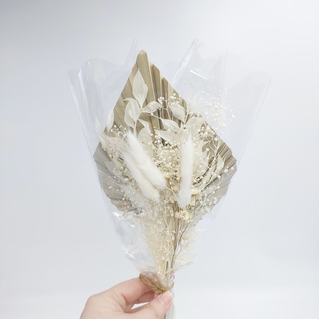 Dried Mixed Florals with Fan - Naturals