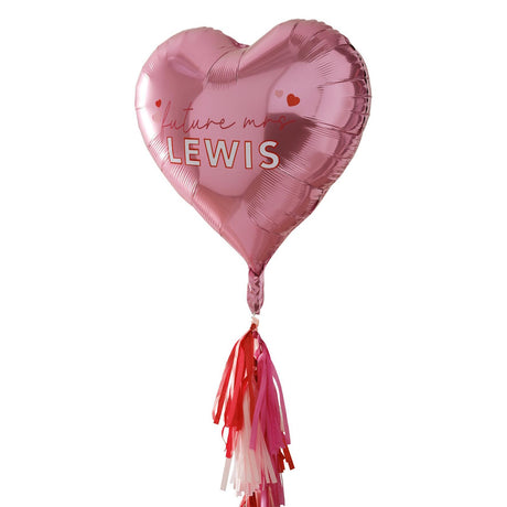 Drunk In Love Customisable Future Mrs Heart Foil Balloon with Tassel