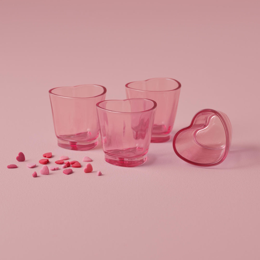 Drunk In Love Pink Heart Shot Glasses 4pk