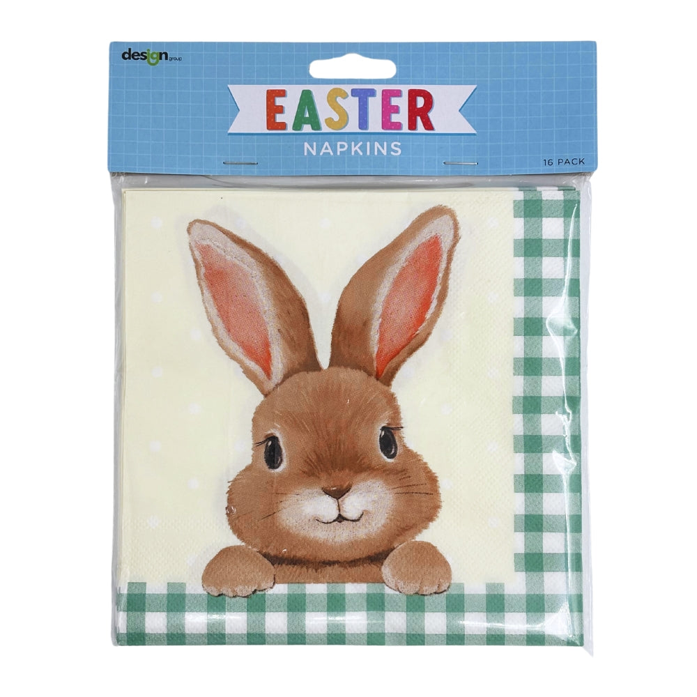 Easter Napkins 16pk - Gingham Bunny