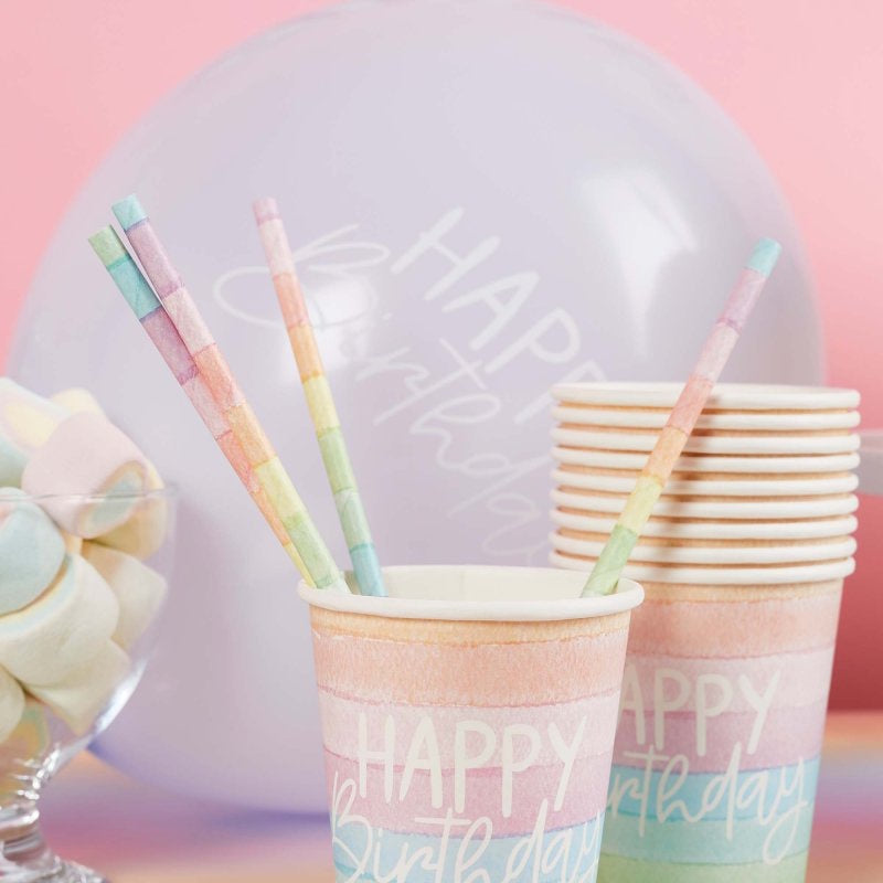 Eco Rainbow Paper Straws 20pk
