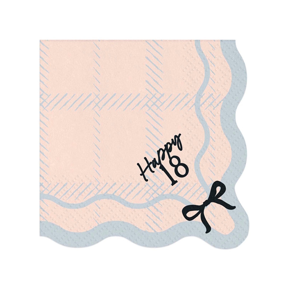 Elegant Milestone Happy 18 Lunch Napkins 12pk