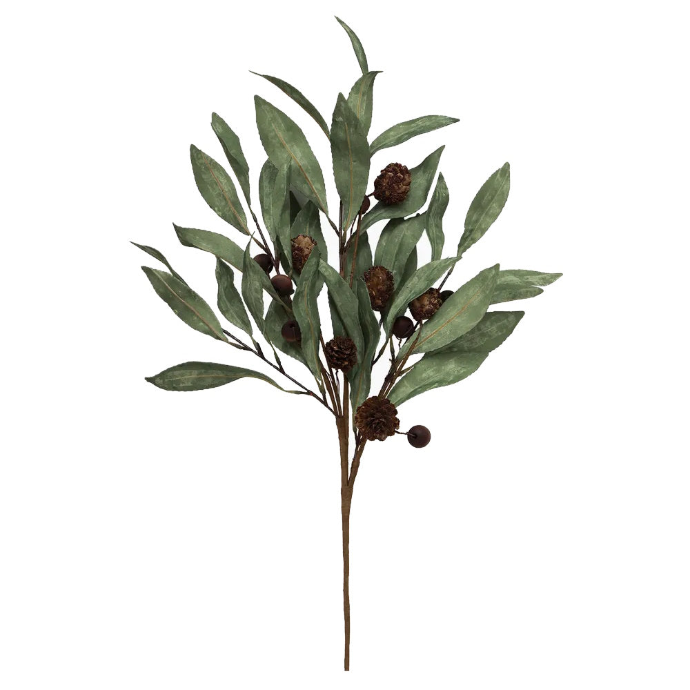French Country Eucalyptus & Brown Berry Wood Branch