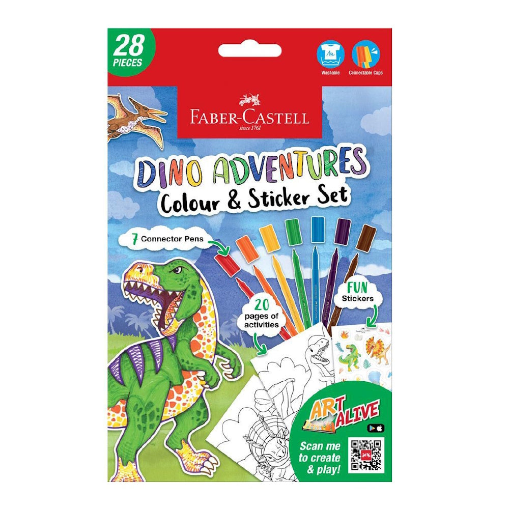 Faber-Castell Dino Adventures Colour & Sticker Set