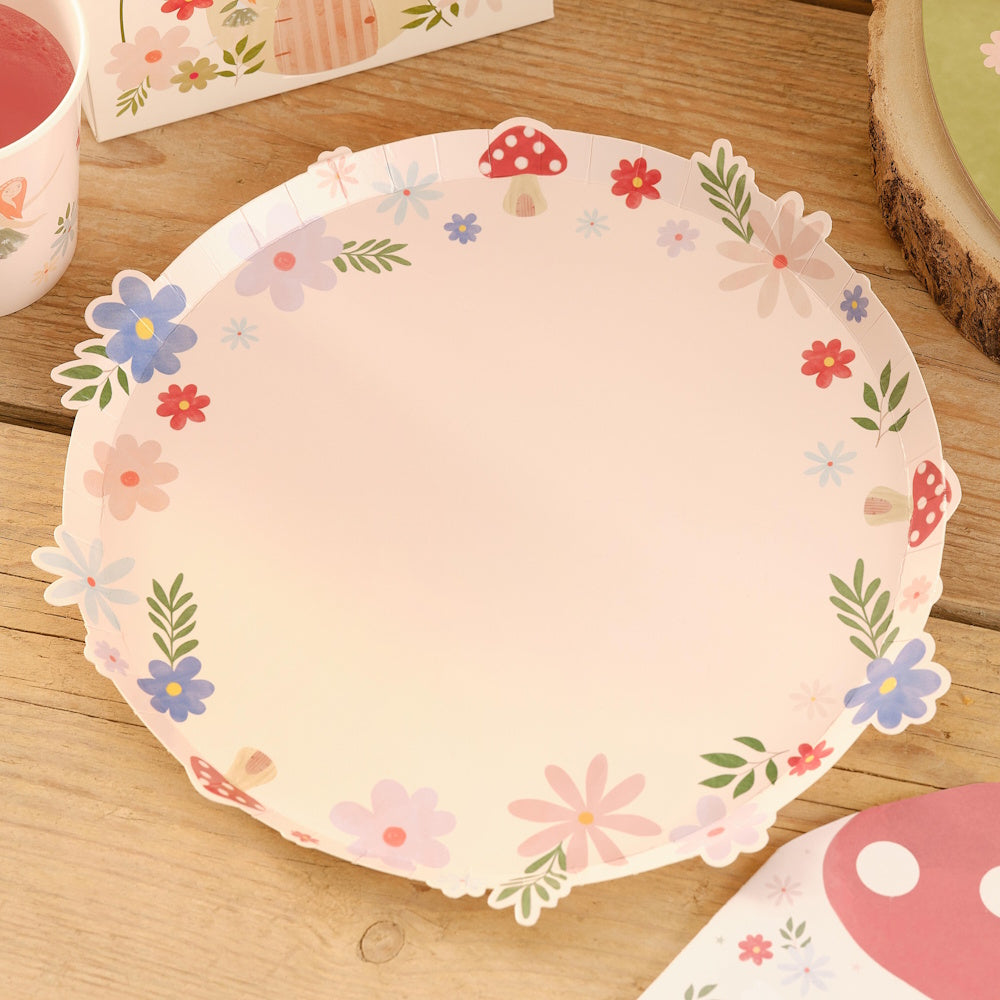 Fairy Garden Floral Plates 8pk