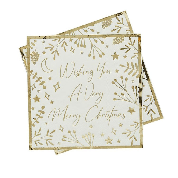 Festive Folklore Merry Christmas Lunch Napkins 16pk