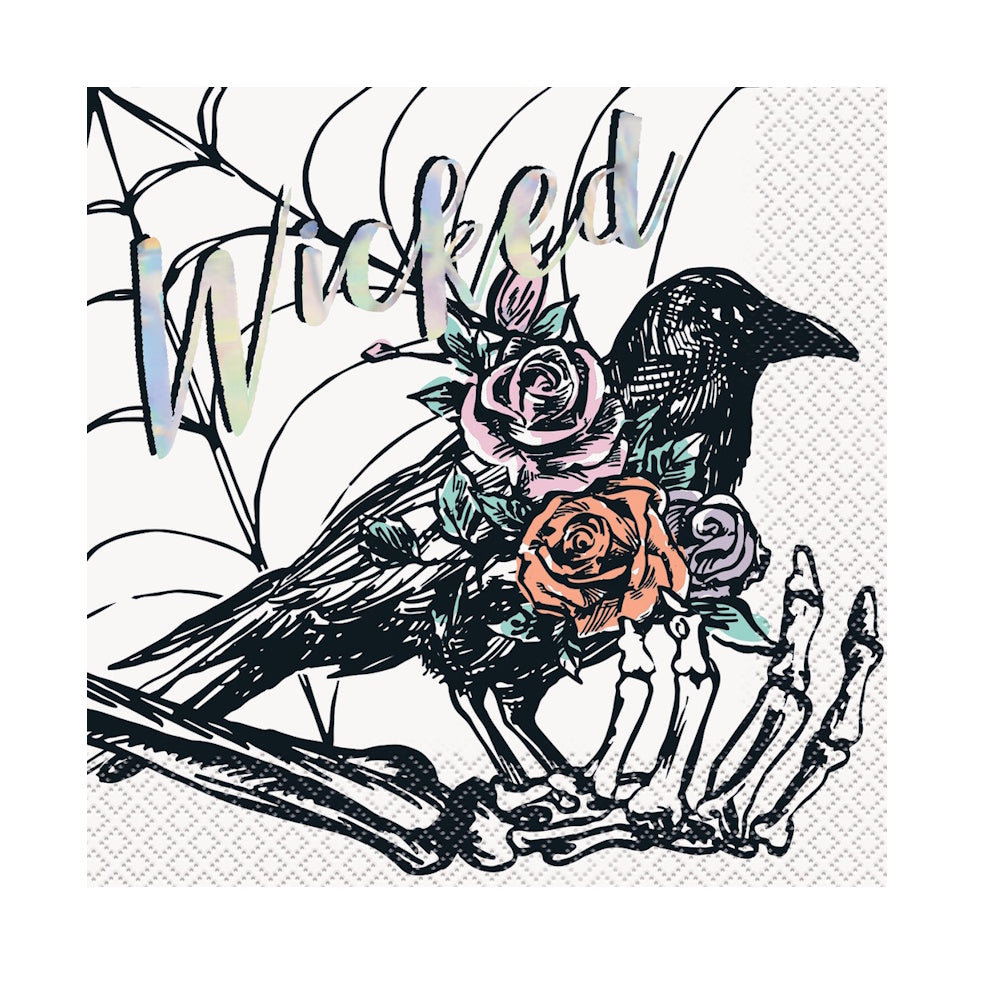 Floral Skulls Wicked Lunch Napkins 16pk