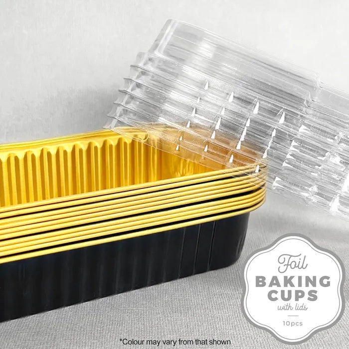 Wish Foil Rectangle Baking Cups (Mini Loaf Pan) 10pk - Black