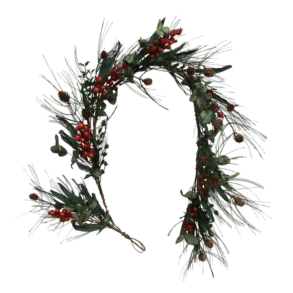 French Country Foraged Red Berry Swag