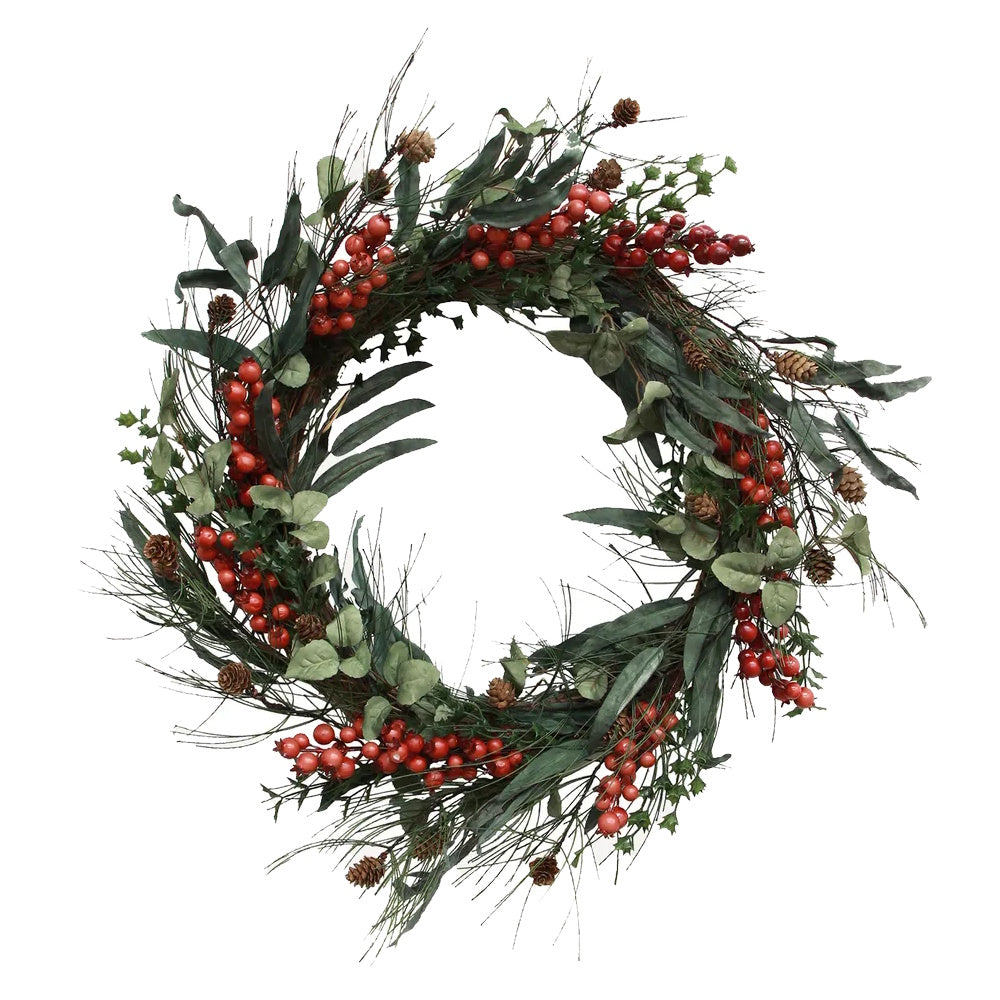 French Country Foraged Red Berry Wreath - Large