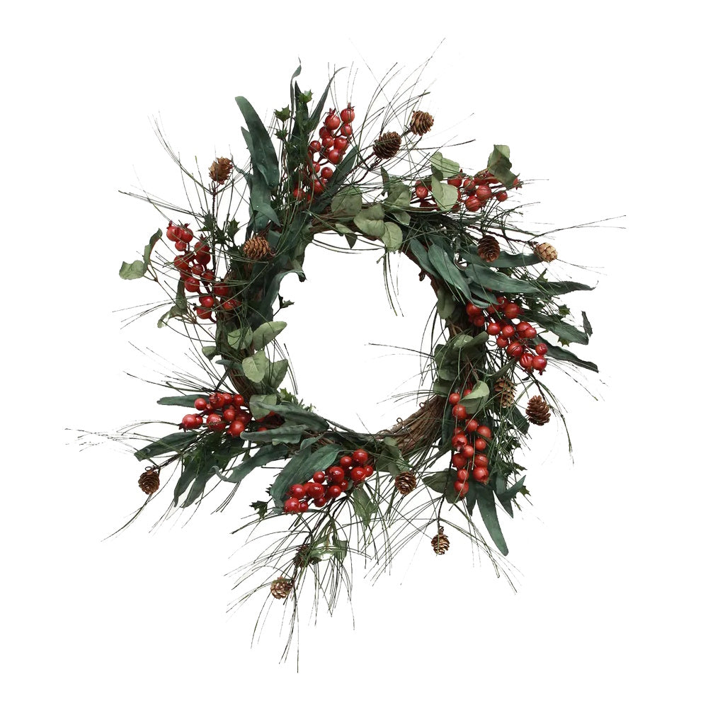 French Country Foraged Red Berry Wreath - Small