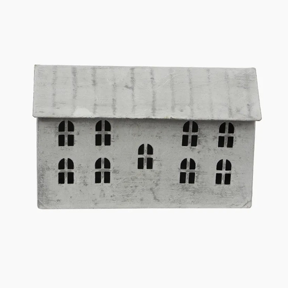 Zinc Tea Light House Long