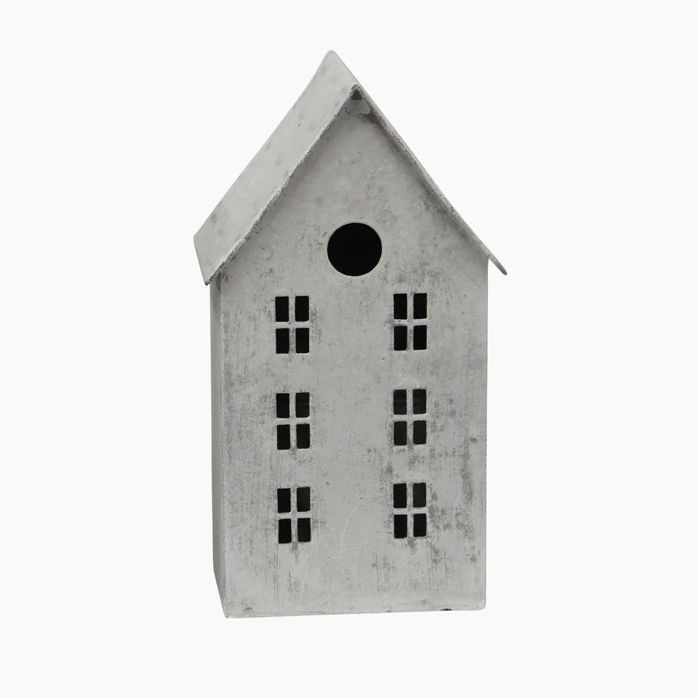 Zinc Tea Light House Tall