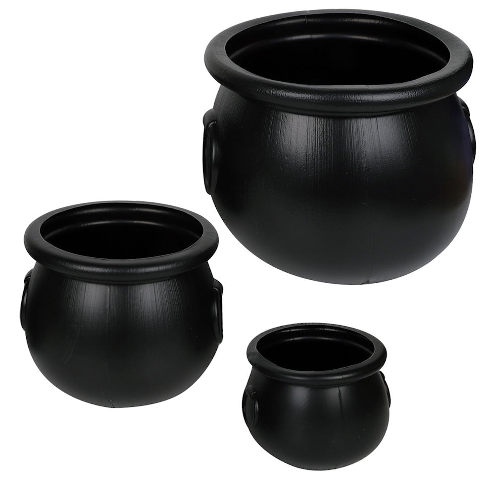 Fright Night Black Cauldrons Set of 3