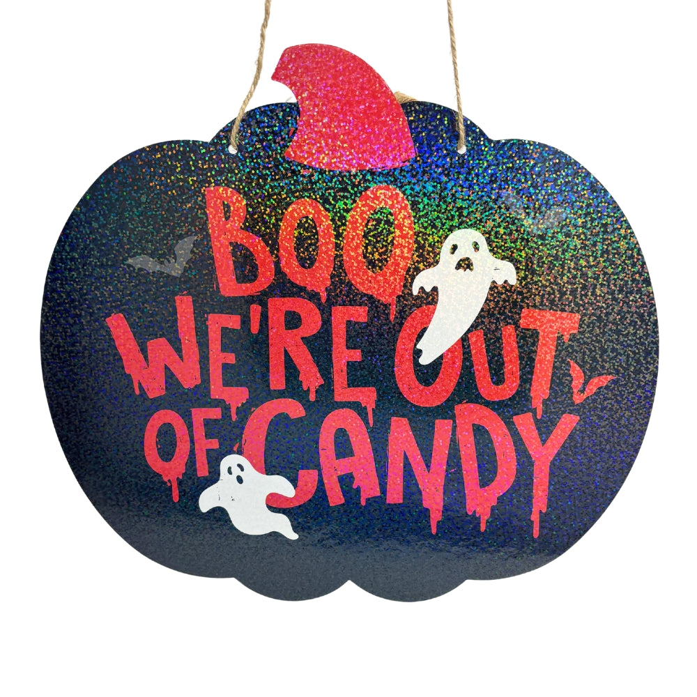 Fright Night Pumpkin Candy Door Sign