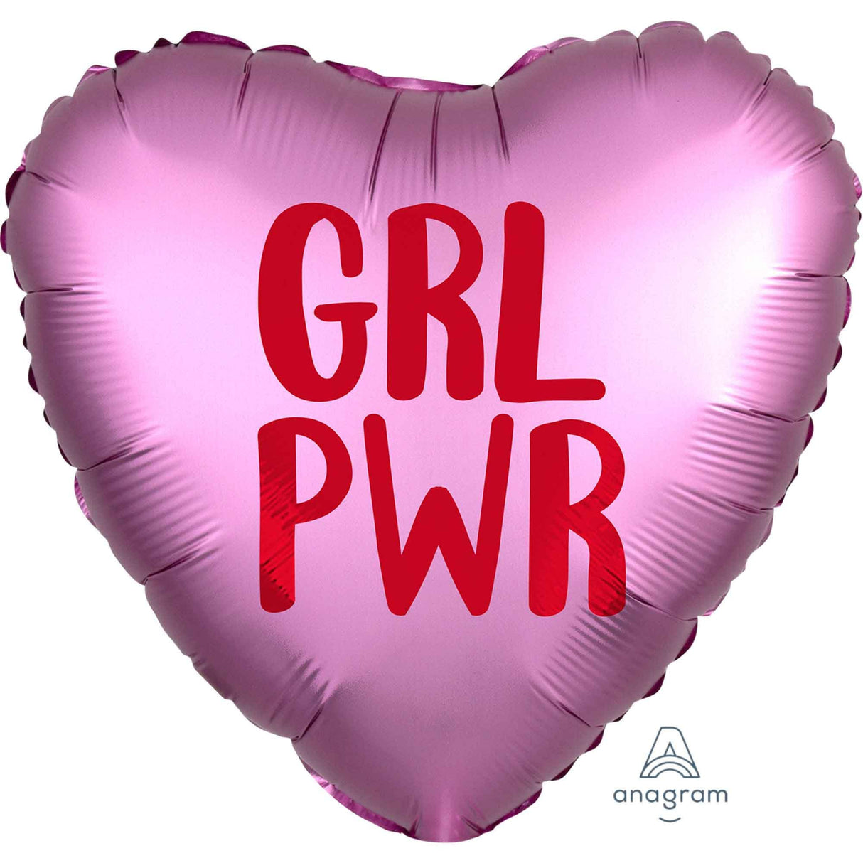 GRL PWR Satin Pink Heart Foil Balloon